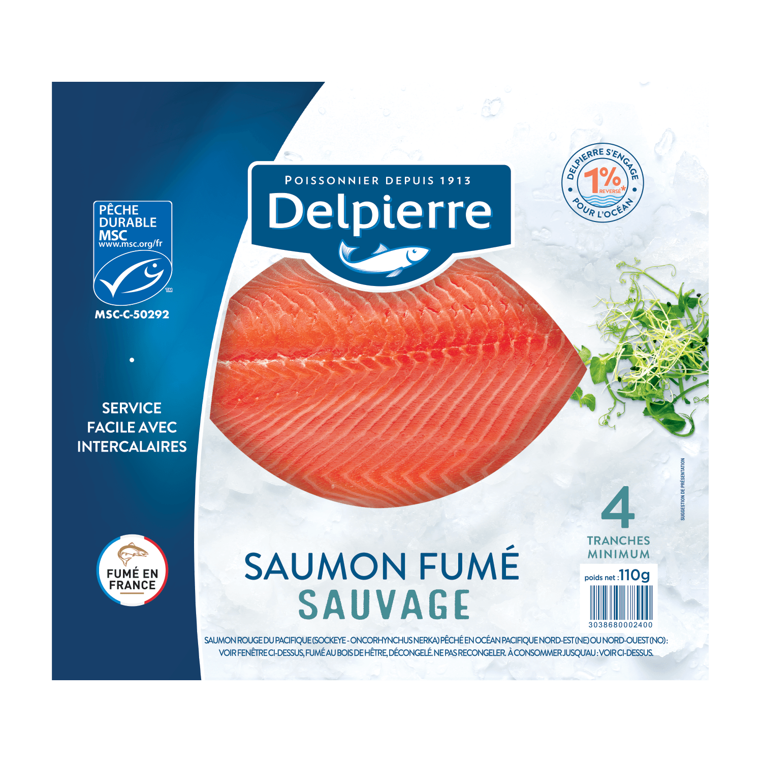 Saumon sauvage fumé tranché - Pêche durable