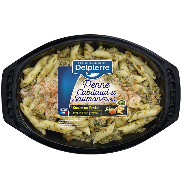 PENNE CABILLAUD ET SAUMON FUMÉ