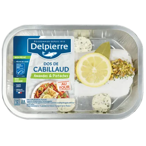 DOS DE CABILLAUD AMANDES ET PISTACHES