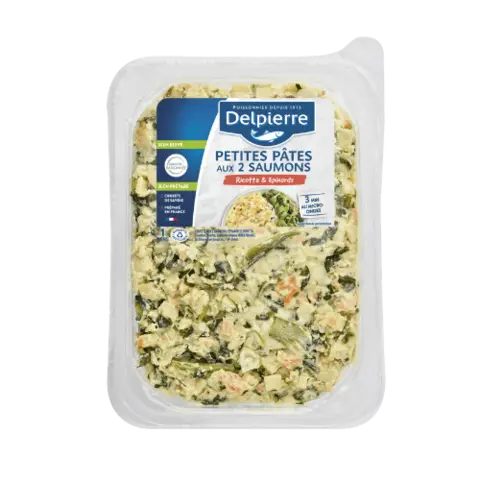 Petites pates aux 2 saumons, ricotta et épinards