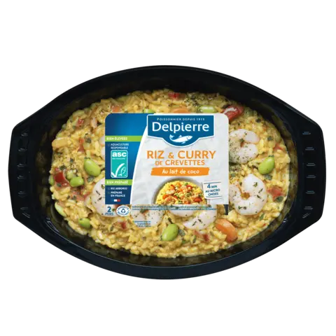 RIZ ET CURRY DE CREVETTES AU LAIT DE COCO